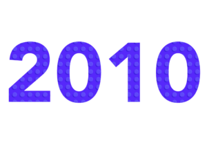 year 2010 in block letters