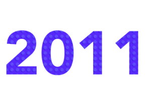 year 2011 in block letters