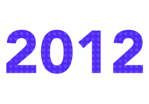 year 2012 in block letters
