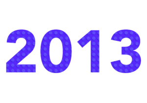 year 2013 in block letters