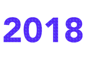 year 2018 in block letters